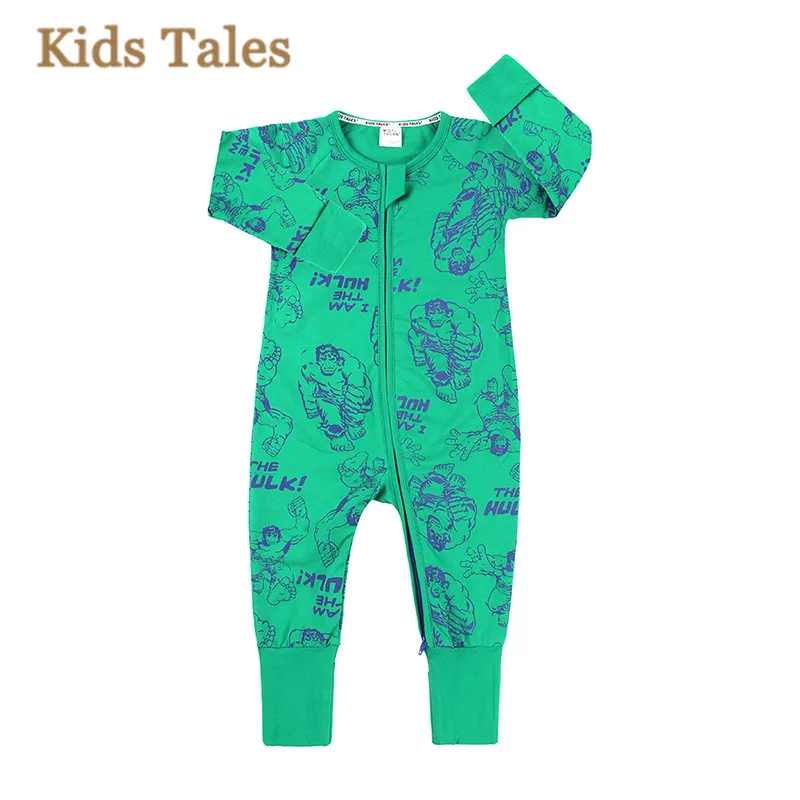 Детские комбинезоны на молнии одежда для маленьких девочек хлопковый комбинезон