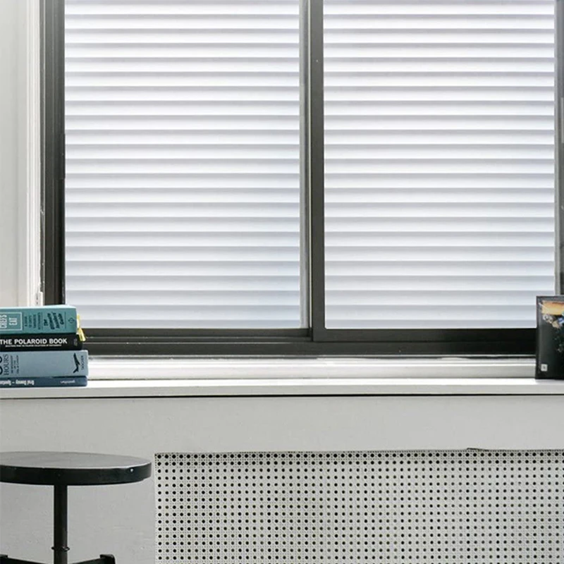 

Vinyl Privacy Window Film Faux Shutter Glass Self Adhesive Film Anti UV Static Cling Stained Window Stickers for Home