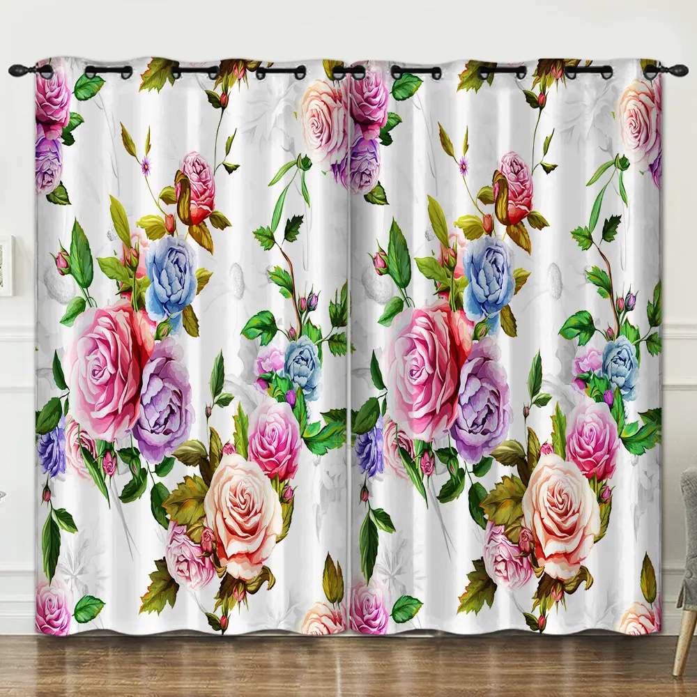 Цветы Растения узор перфорированная спальня гостиная украшение занавеска фон