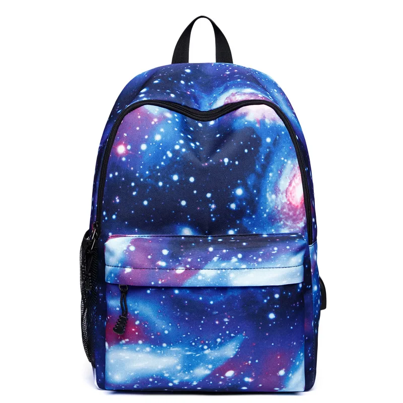 

2021 New Oxford Backpack Men Women USB Charging Galaxy Printing Backpacks Boys Girls School Bags Unisex Teenager Travel Backpack