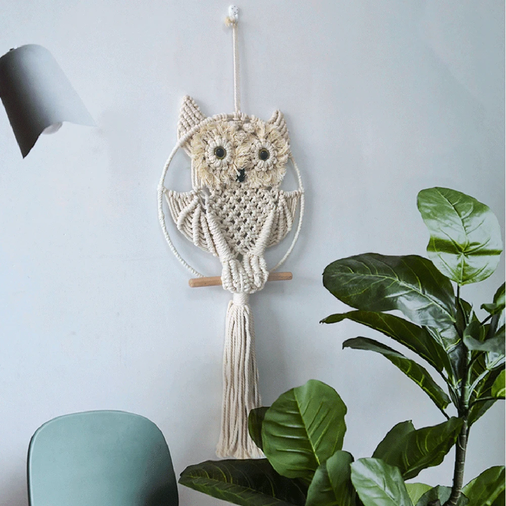 Скандинавский Ловец снов в виде совы украшение для комнаты декор фермерского
