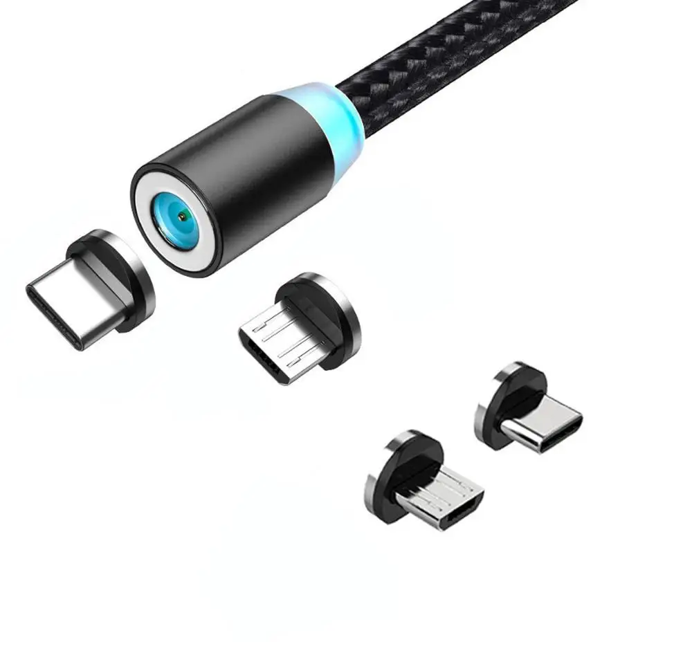 Круглый Магнитный кабель Тип C Micro USB 8 pin вилки Быстрая Зарядка адаптер телефон