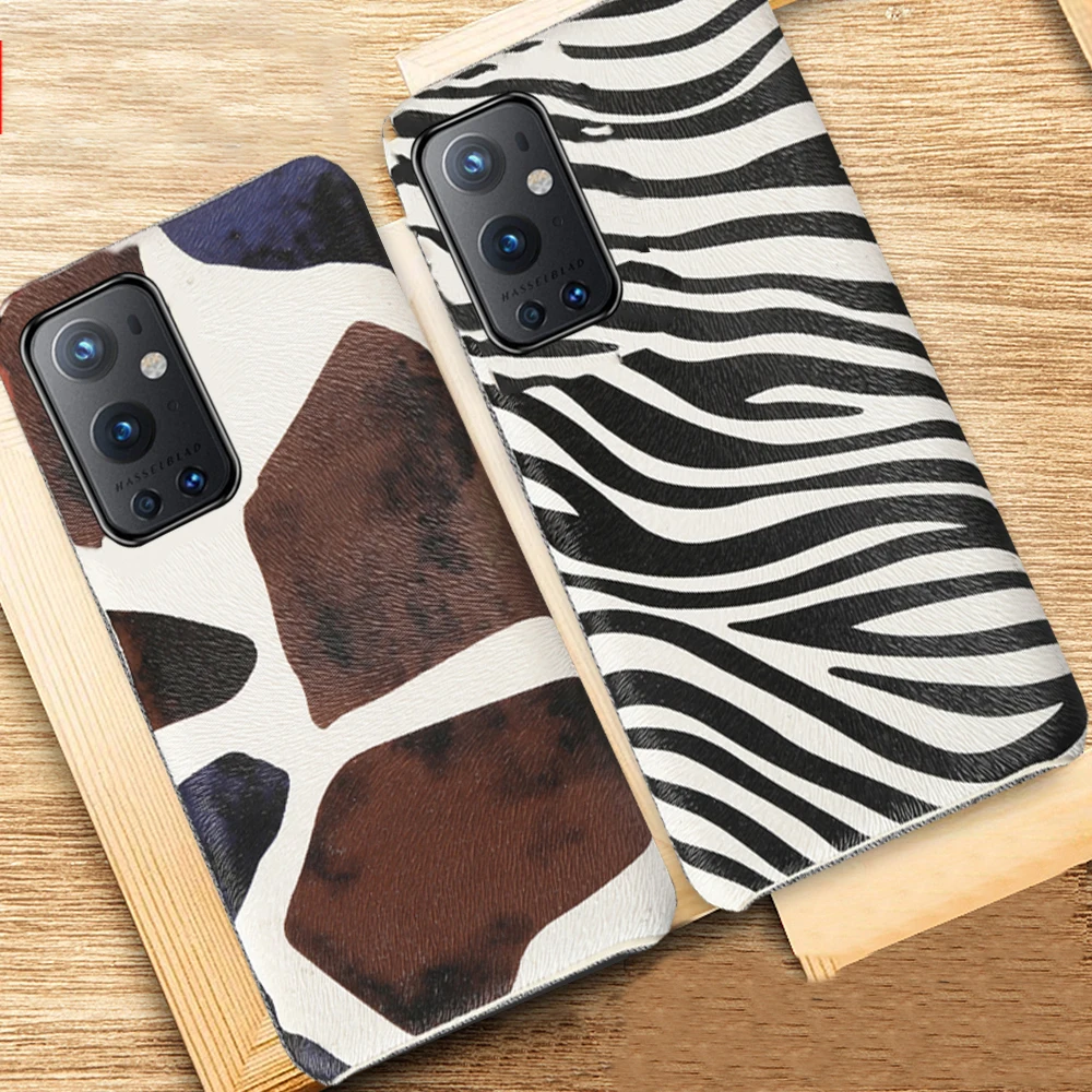 

Genuine Leather Phone Case For Oneplus Nord 8T 8 7 7T Pro 9 9T Cases Luruxy Cowhide Ostrich Foot Texture Back Cover Funda Capa