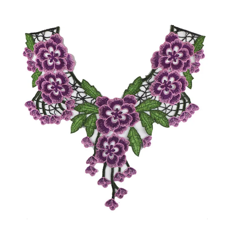 

1Pc Embroidery Flower Collars Neckband Fashion Long Lace Fake Collar Neckline Diy Lace Collar Collarband For Sewing Supplies