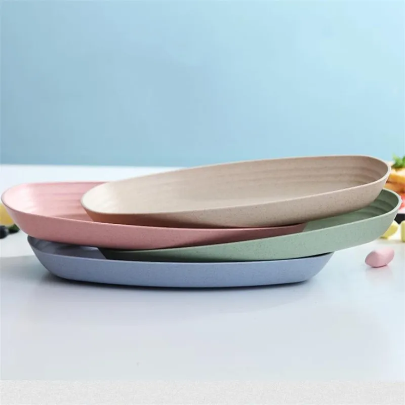 4 шт. большая тарелка из пшеничной соломы овальной формы креативные фруктовые