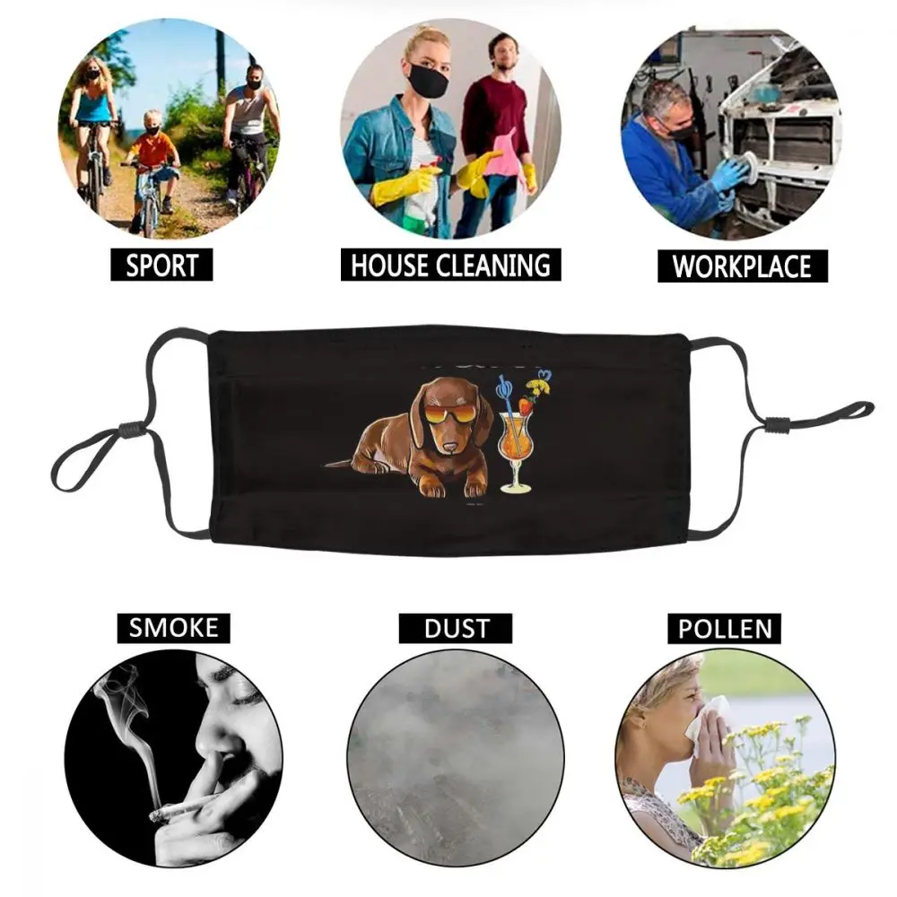 

Funny Wiener Dachshund Reusable Face Mask Wiener Sausage Dog Anti Haze Dustproof Mask Protection Cover Respirator Mouth Muffle