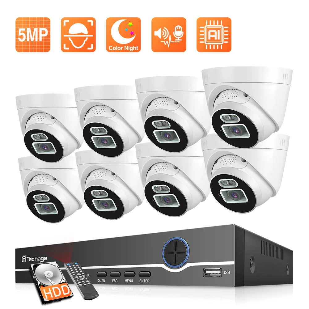 

Система видеонаблюдения Techage H.265, 5 Мп