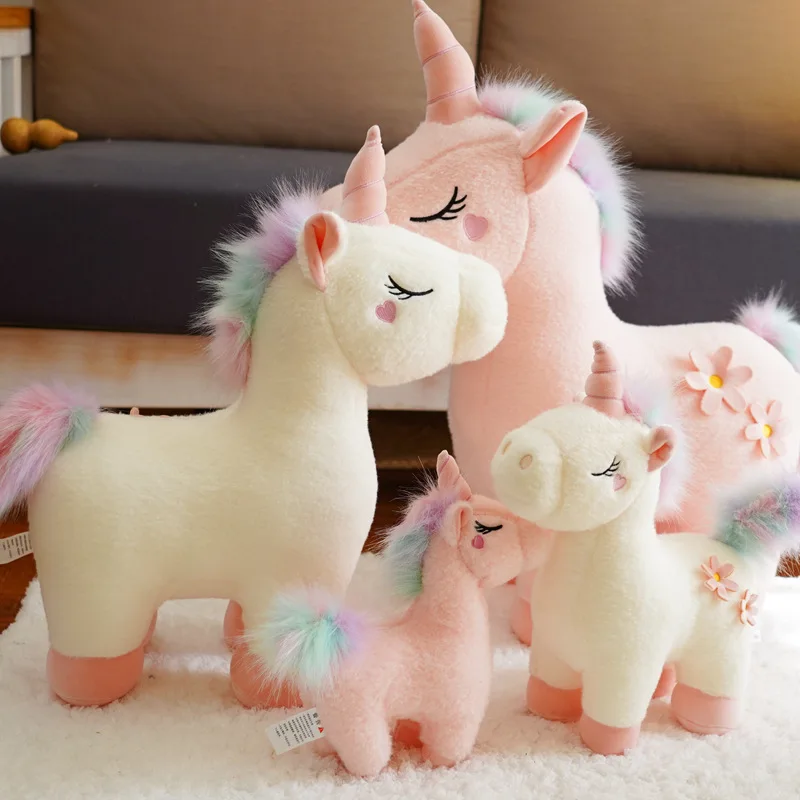 Маленький единорог игрушки мягкие плюшевые животных и Плюшевый лошадка с куклой