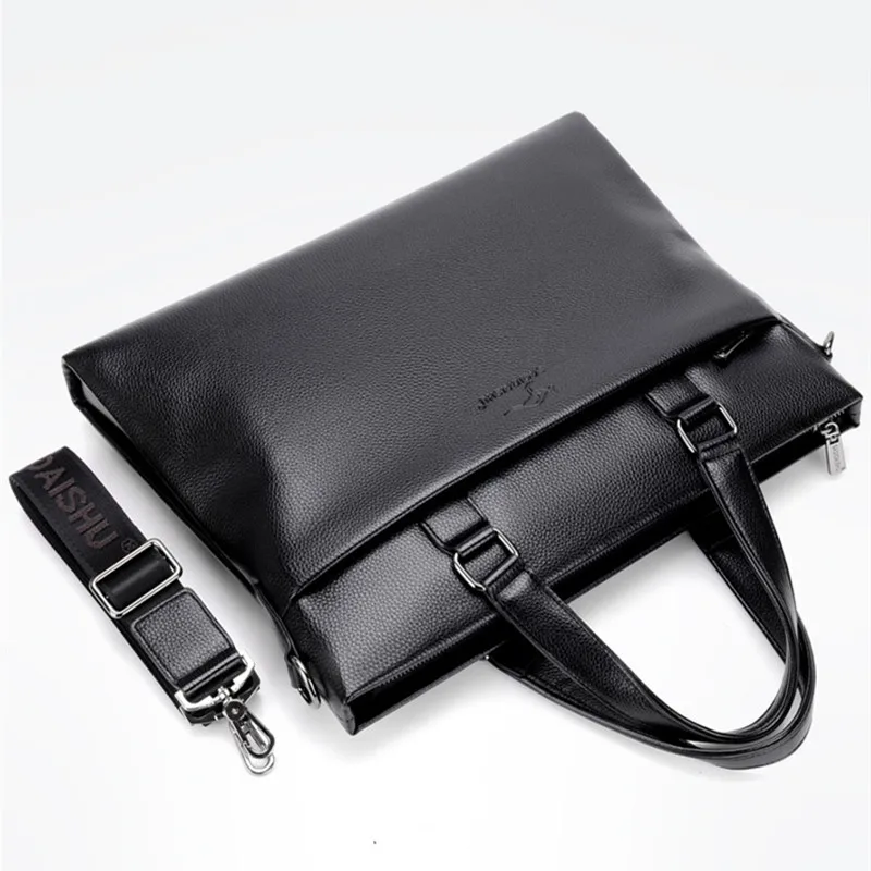 

Men's PU leather briefcase business messenger bag men's retro shoulder bag waterproof portable travel laptop bag