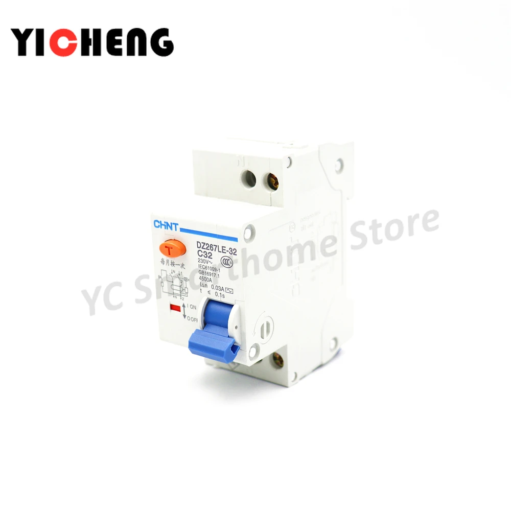 Interruptor de Disjuntor de Proteção contra Vazamento c tipo 1p + N6-32a Chint Opcional Novo Disjuntor Nxble-40 Dz267le-32 –