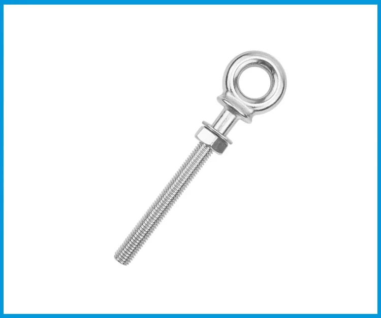 

2PCS M6 M8 M10 Marine Grade 316 stainless steel longer Lifting Eye Bolts lift eye bolt Screws Ring Loop Hole for Cable Rope