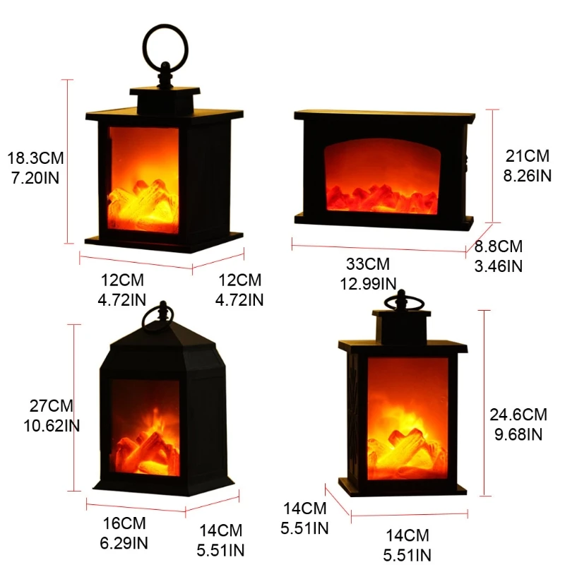 Светодиодный фонарь в скандинавском стиле с имитацией камина Реалистичная лампа