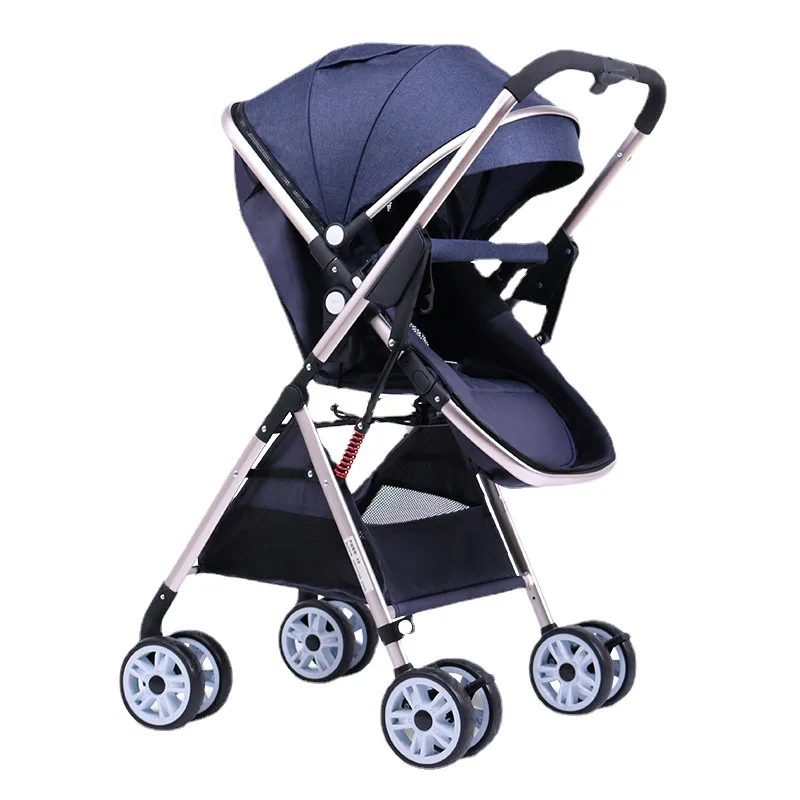 High-view Baby Stroller Can Sit, Recline and Lightly Fold Two-way Shock-absorbing Newborn Baby Stroller
