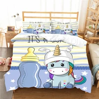 king bed set duvet cover unicorn bedding clothes home textiles with pillowcase cartoon queen double size for kid bed linens