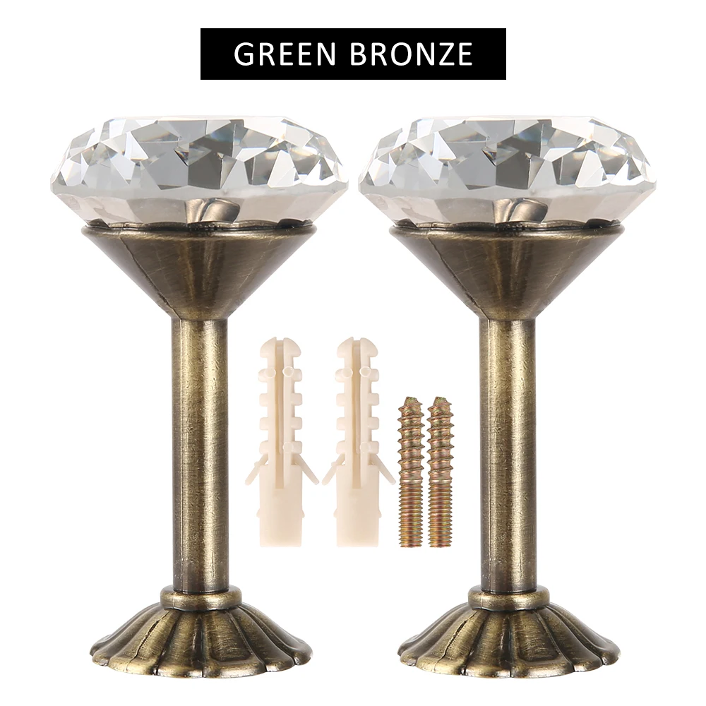 green bronze 2 шт блестящий занавес из горного хрусталя крюк Tieback настенный подвесной домашний спальня DIY Украшение цинковый сплав Изысканная Алмазная тема - Цвет: green bronze