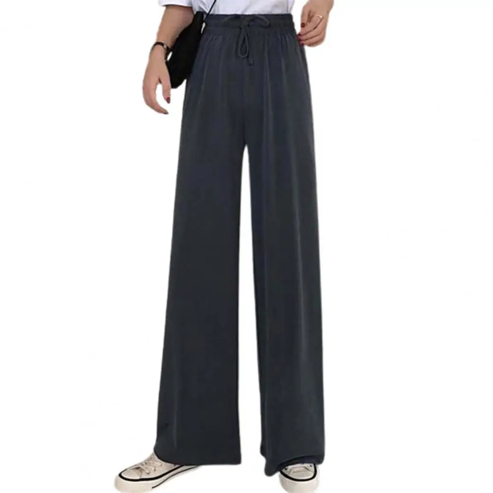 

Casual Trousers High Waist Elastic Waist Solid Color Women Trousers Fitness Pants Outdoor