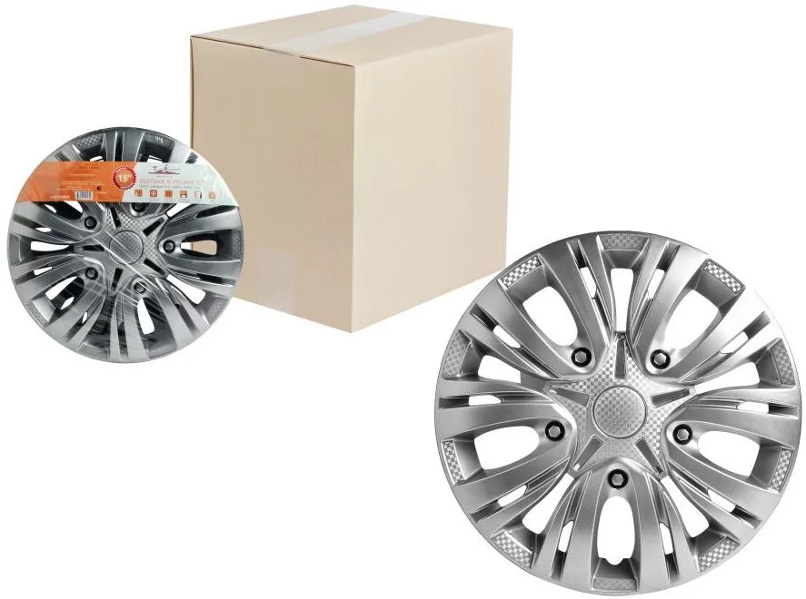 Колпаки колесные 13&quot &quotЛион&quot серебристый карбон компл. 2 шт. AIRLINE AWCC-13-01 |