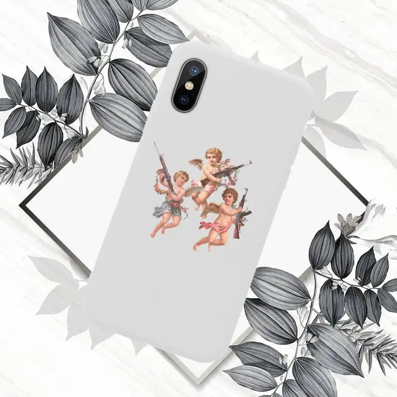 

Renaissance angels Novelty Phone Case White Candy Color for iPhone 11 12 mini pro XS MAX 8 7 6 6S Plus X SE 2020 XR