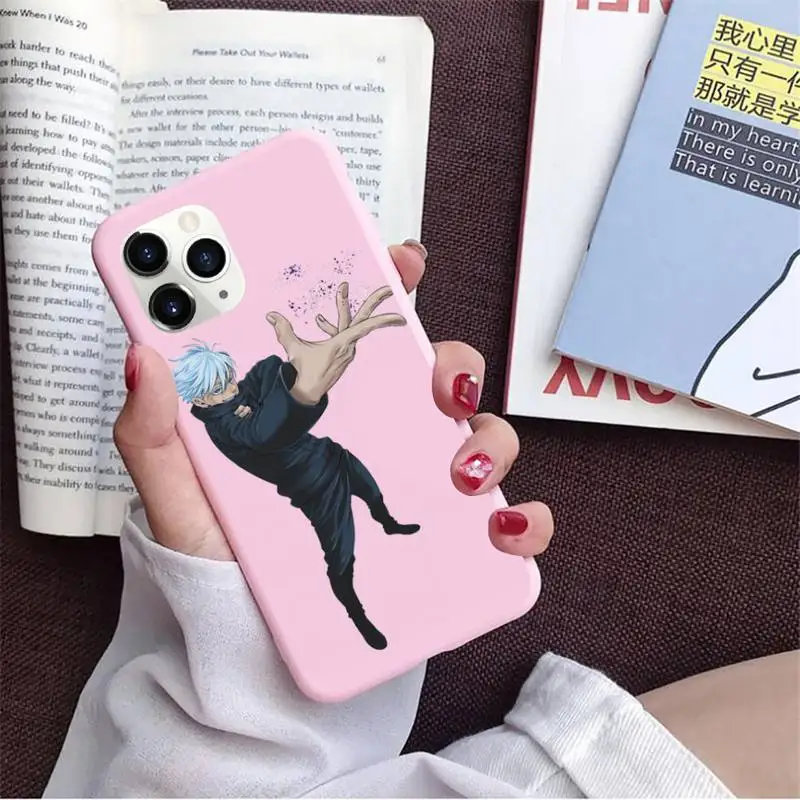 

Jujutsu Kaisen Anime Gojo Satoru Phone Case Candy Color for iPhone 11 12 pro XS MAX 8 7 6 6S Plus X 5S SE 2020 XR