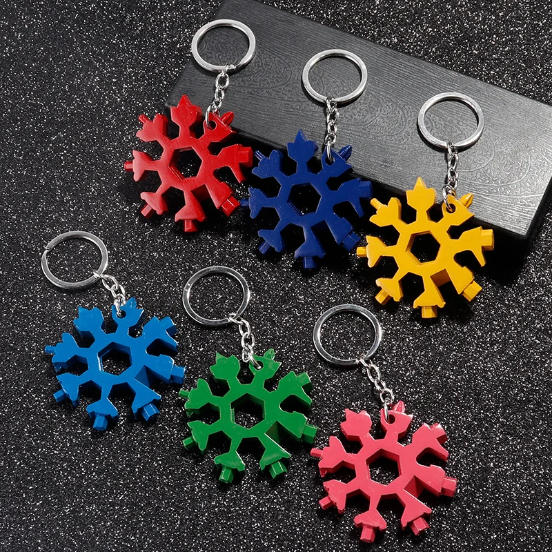 18 In 1 Snowflake Multi Pocket Tool Keychain Spanner Hex Wrench Multifunction Screwdriver Multipurpose Camp Survive Outdoor Hike | Украшения