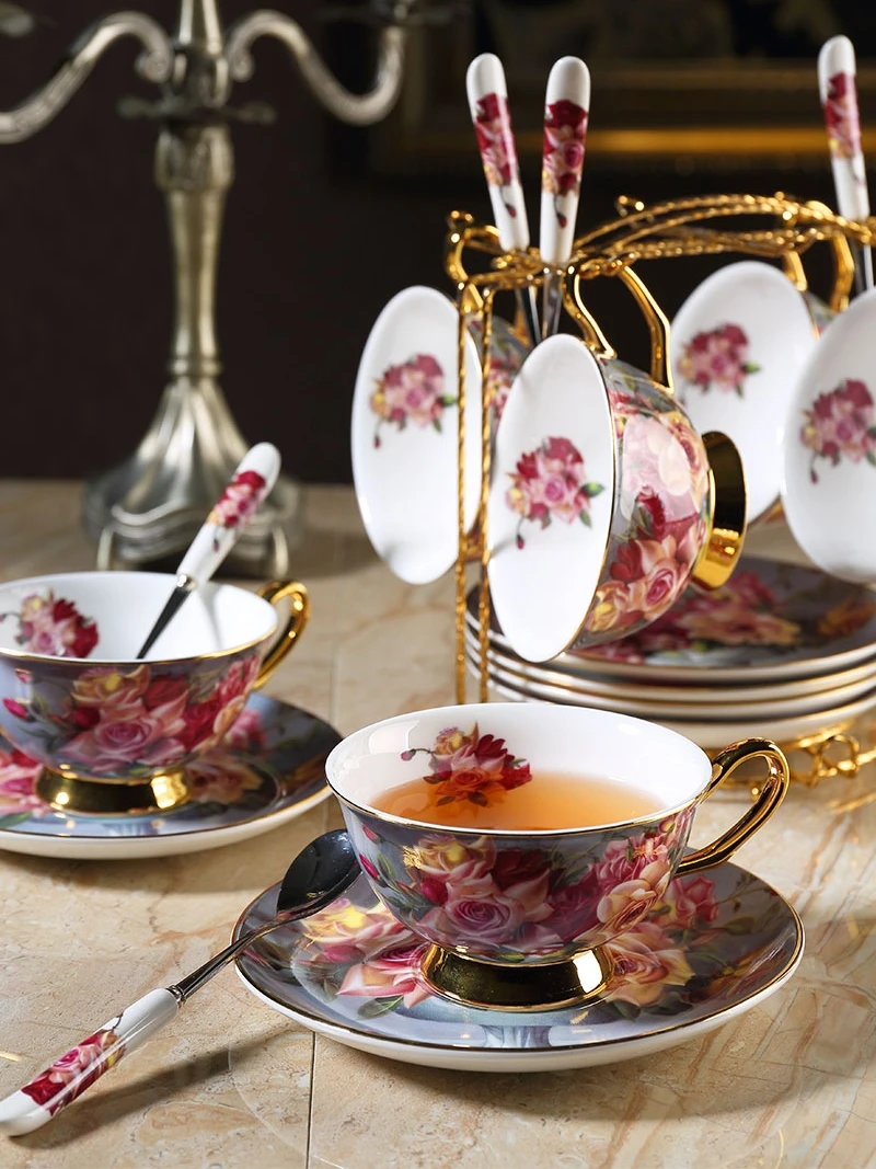 Европейские кофейные чашки набор блюдец из костяного фарфора чайная чашка