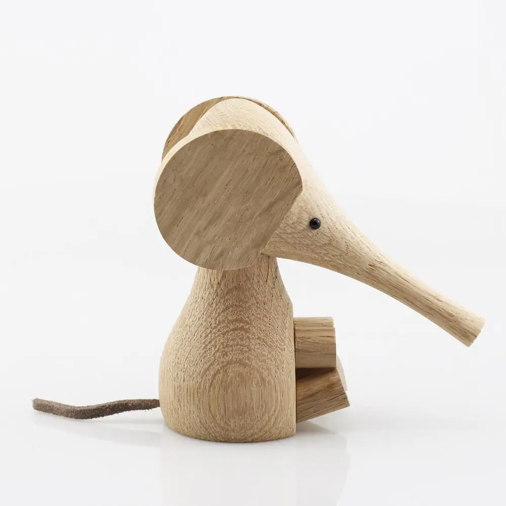 Скандинавский твердый дуб деревянный слон теленок миниатюрные креативные