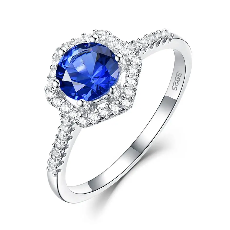sapphire Kuolit александритовые кольца с драгоценными камнями для женщин, одноцветные 925 пробы, серебряное кольцо меняющимся камнем, на помолвку, ювелирное - Цвет камня: sapphire