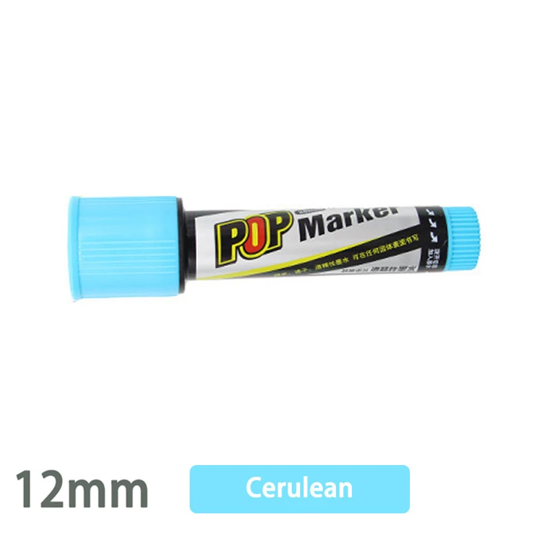 12mm Cerulean Несколько цветов Несколько ручек маркеры Кисть ручка ручная роспись плакат кисть фломастер на масляной основе может быть крашена поп-ручка - Цвет: 12mm Cerulean