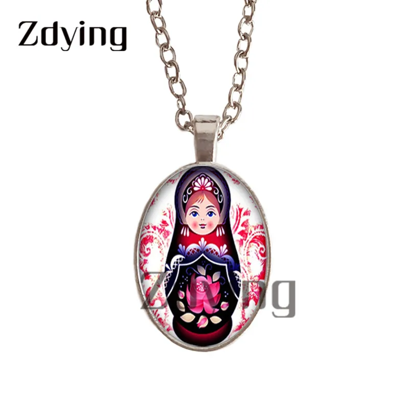 Zdying Винтажные Ювелирные изделия синие и белые цветы овальная подвеска ожерелье