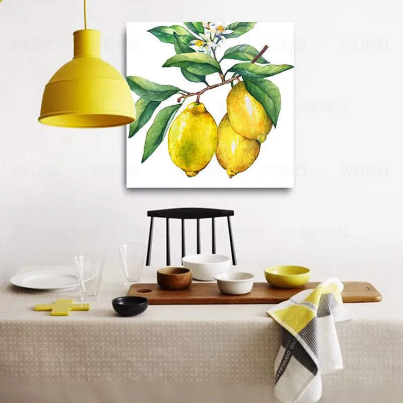 Холст картины для Кухня Wall Art 1 Piece/Pcs лимон на ветке фрукты живопись принты плакат