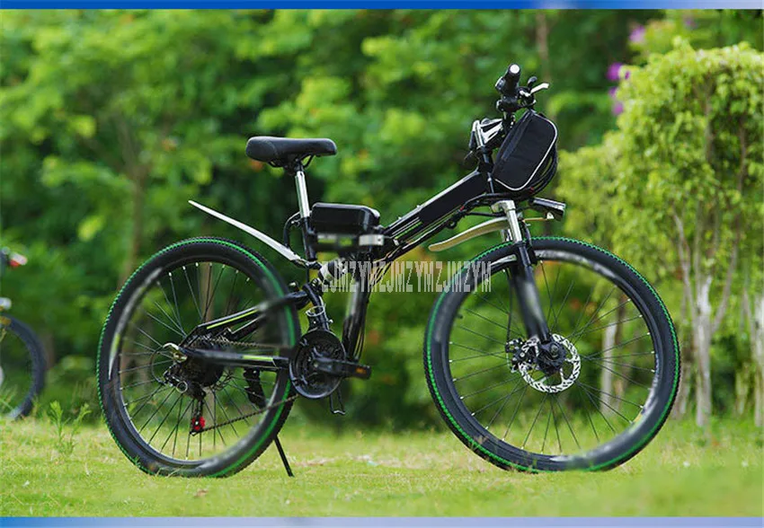 MX300 24/26 дюймов колеса Горный велосипед складной электровелосипед велосипед 350 Вт Электрический велосипед Углеродистая стальная рама электровелосипеда 48 В батарея