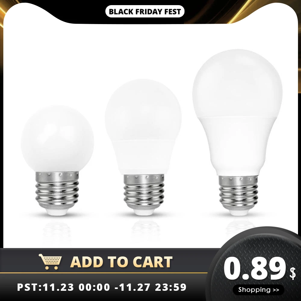 

LED Bulb E14 E27 Light 3W 5W 6W 7W 9W 12W 15W 18W AC 220V 240V Indoor Lighting Spotlight Home Decor Table Lamp Bombilla Lampada