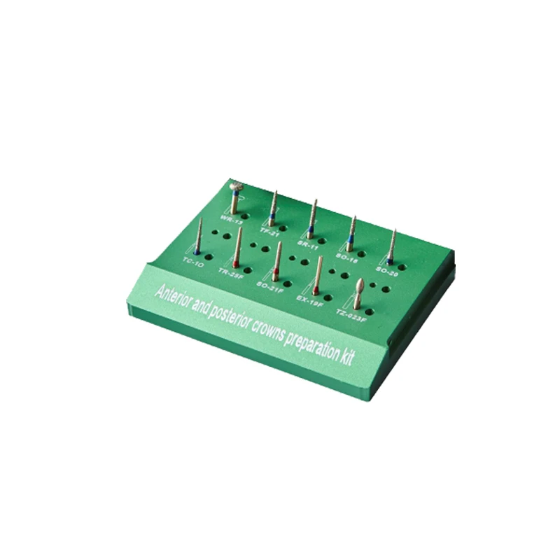 

10 pieces/set dentistry tools diamond burs set anterior and posterior crown preparation kit k03