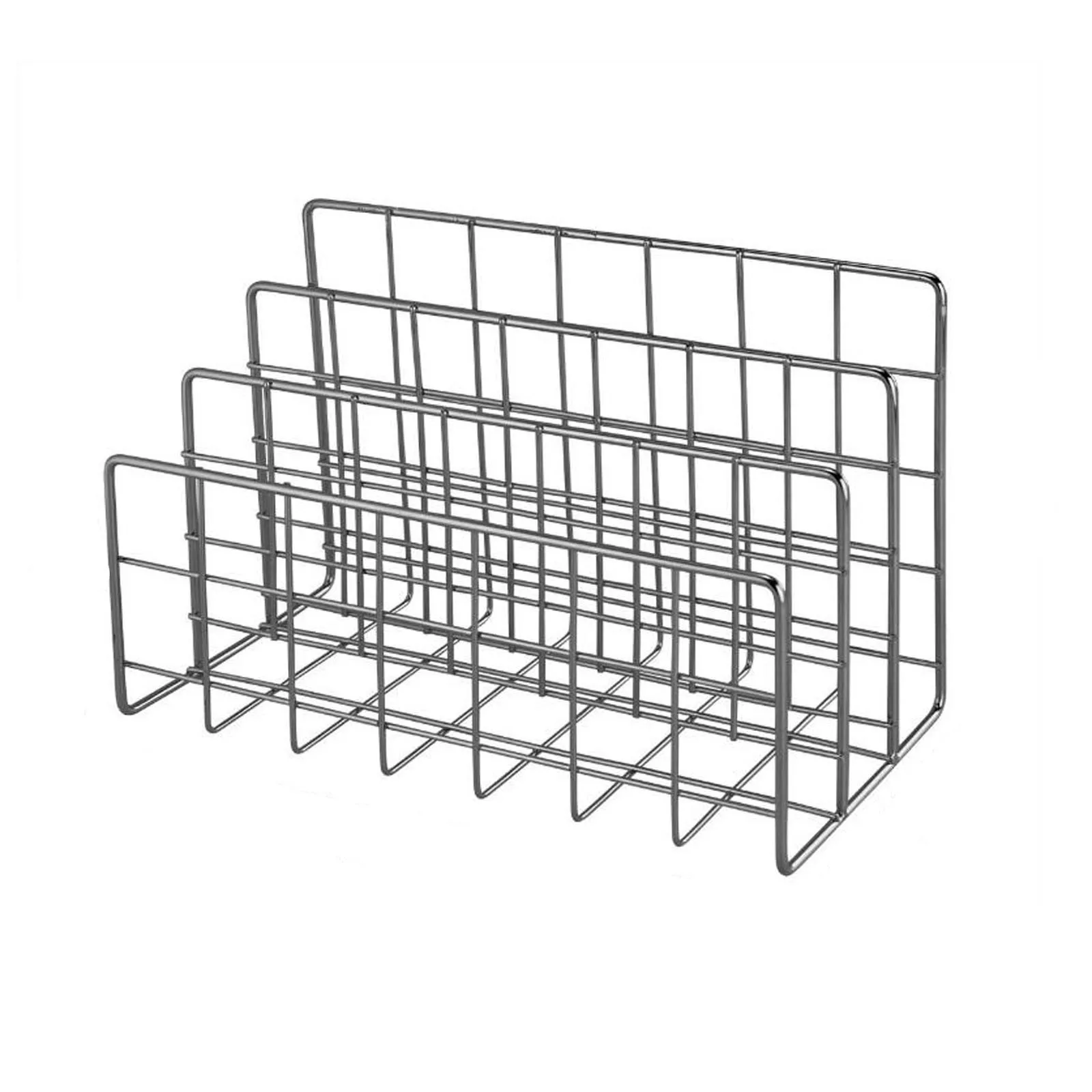

Durable And Convenient Wrought Iron Metal Three Grid Bookshelf Book Stand Desktop Decoration File And Book Organizer Decor