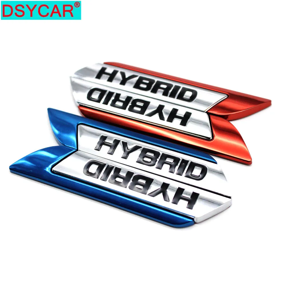 

DSYCAR 1Pair Personalized 3D Car Stickers Metal HYBRID Car Stickers Badge Decoration Stickers Univesal For Most Cars