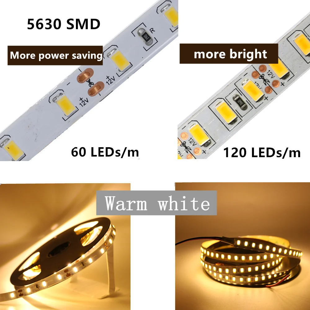 Сверхъяркая Гибкая СВЕТОДИОДНАЯ лента SMD 5630 5 м 12 В постоянного тока