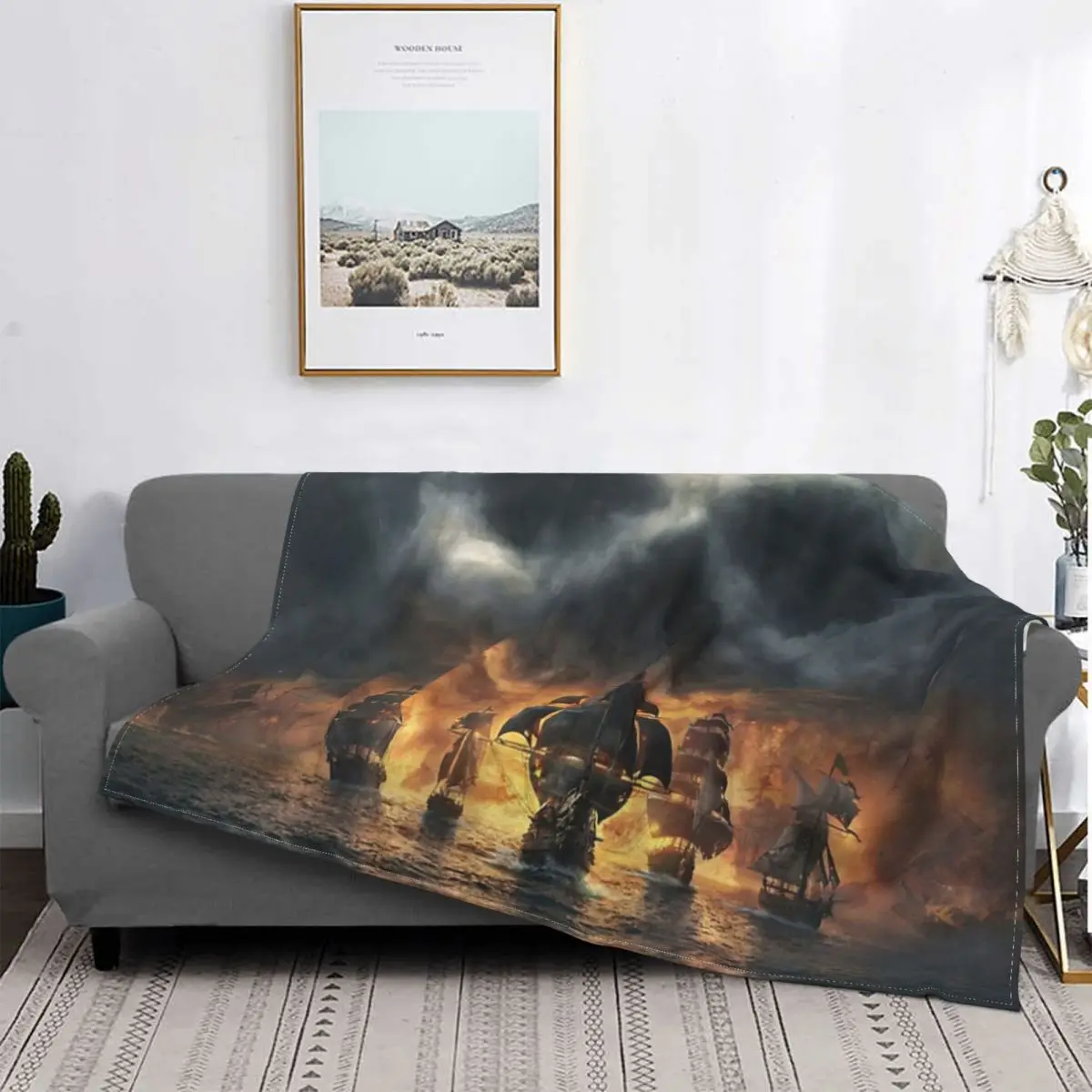 

Manta a cuadros de Piratas del Caribe, colcha para cama, sofá, Picnic