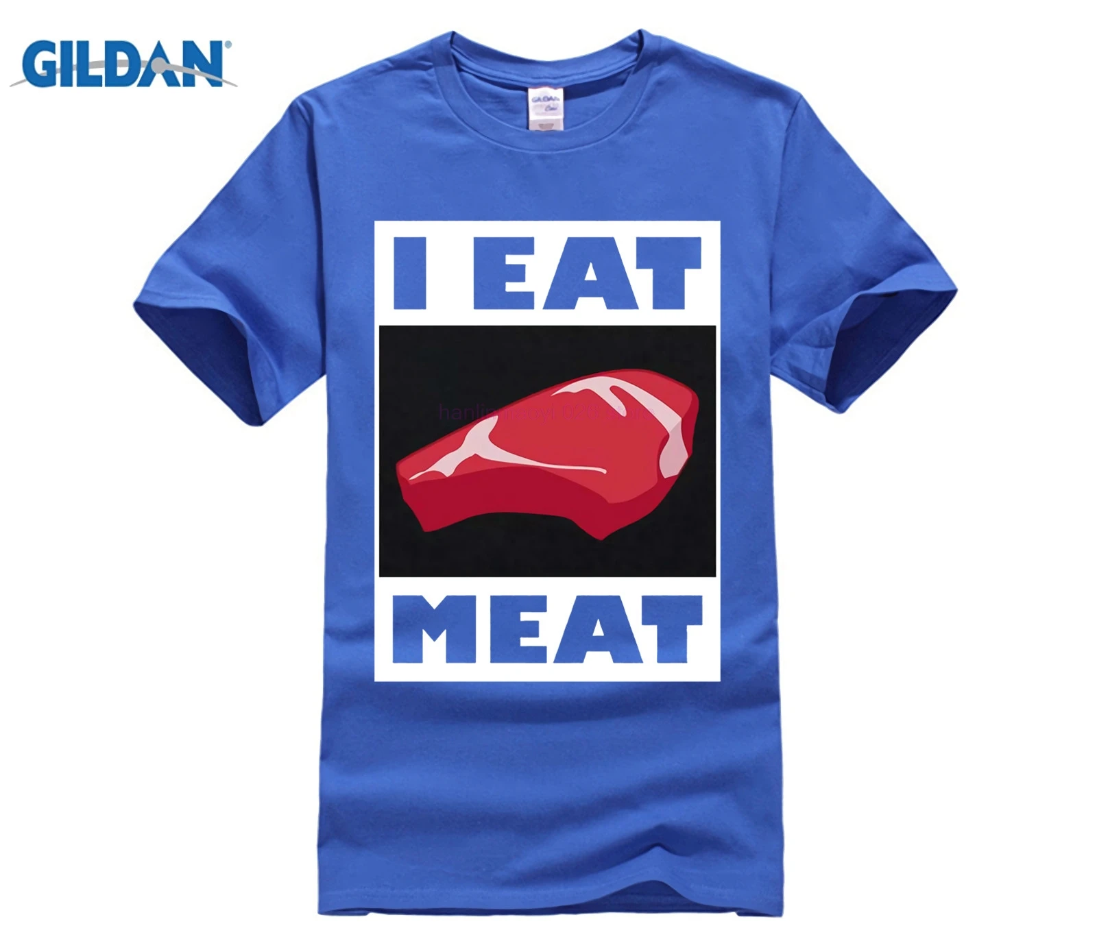 Футболка из 100% хлопка с круглым вырезом и принтом футболка надписью I Eat Meat