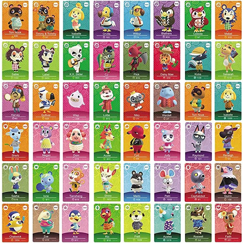 

2021New Mini Card Size 401 To 448 Animal Series 5 Amxxbo High New-Horizons NFC Card Ntag215 for NS Games Croxxing