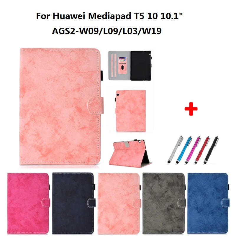 Чехол для Huawei MediaPad T5 10 чехол 1 PU кожаный Медиа pad Caqa AGS2 W09 L09 L03 W19 Fundas + стилус|Чехлы