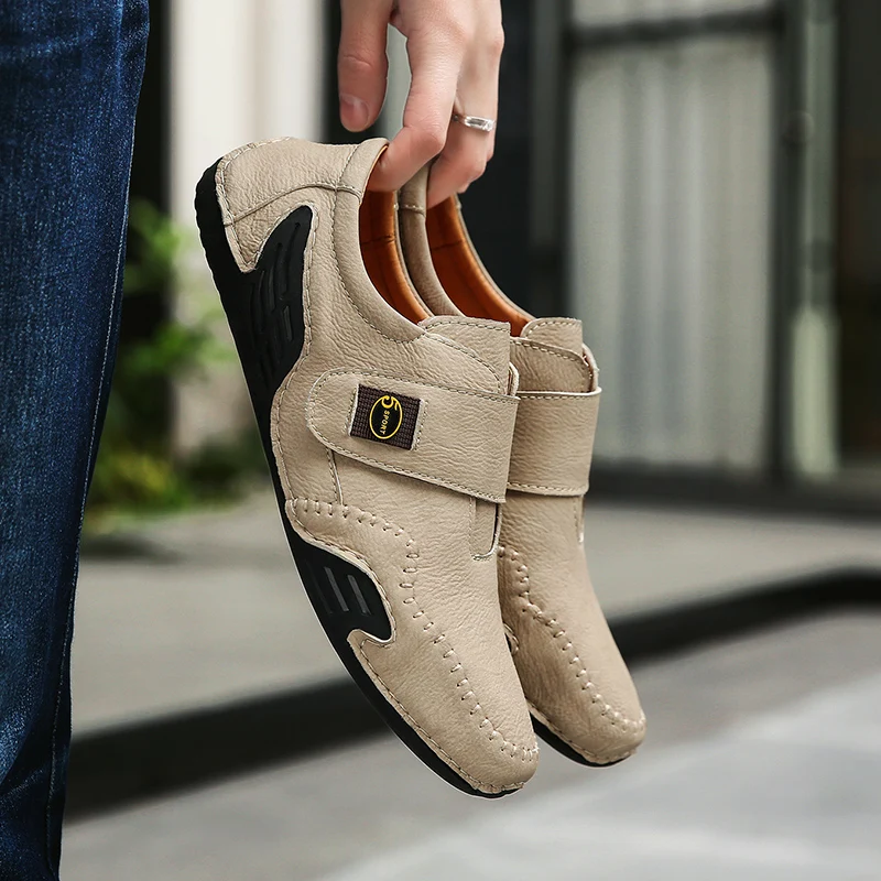 Мужские дышащие повседневные туфли мягкие кожаные лоферы ручной работы обувь