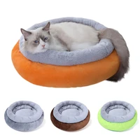 winter pet dog bed warm round plush sofa house for small dogs soft sleeping bed cat mat bed cama para perro dog accessories