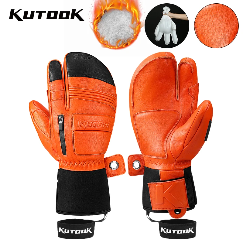 Лыжные перчатки kutake зимние для сноуборда и активного отдыха из козьей кожи