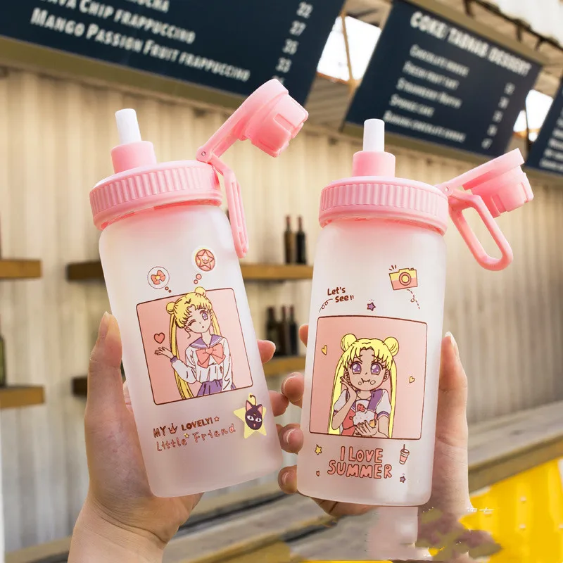 

500ml Sailor Moon Plastic Bottle Water Bottle Eco-friendly Plastic Cup Cute Cup Children