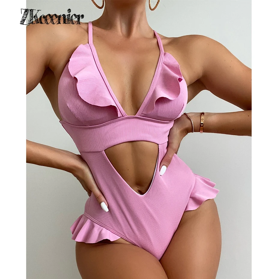 

Zkceenier New One-piece Bikini Sexy Hollow Out Swimsuits Swimwear Bathing Suit Women Cute One Piece Swimsuit Monokini Wholesale