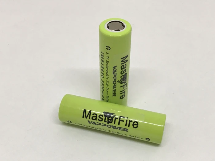

Original MasterFire IMR 18650 3000mAh 3.7V Rechargeable High Drain Battery 30A Pulse 50A discharge E-cigs Lithium Batteries