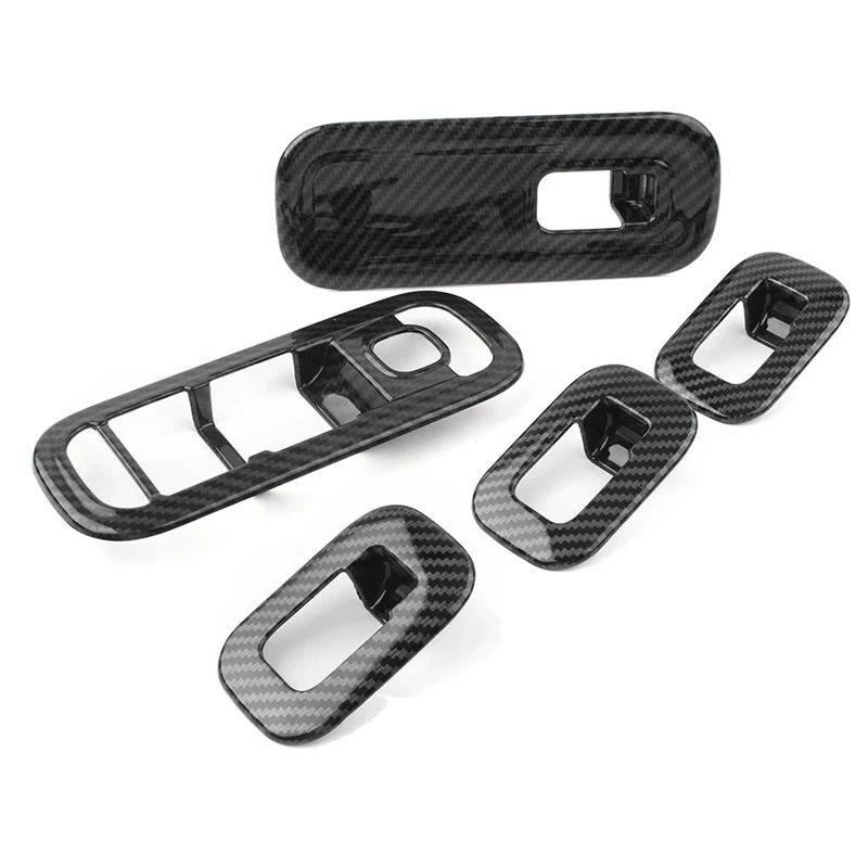 

5Pcs Carbon Fiber Car Door Window Switch Cover Trim for Mercedes Benz W177 A-Class A200 A220 A250 2019 LHD