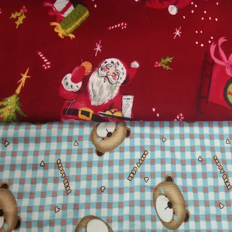 2 стая Красивая Красная рождественская одежда с принтом Санта Клауса и