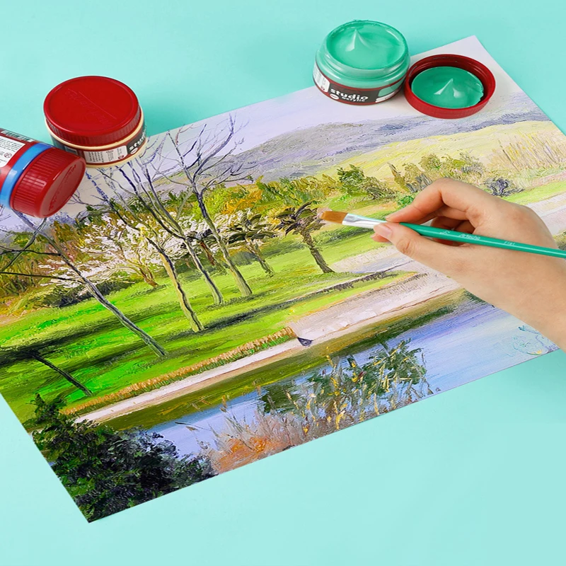 Набор масляных кистей нейлоновые с натуральной щетиной разные размеры 15