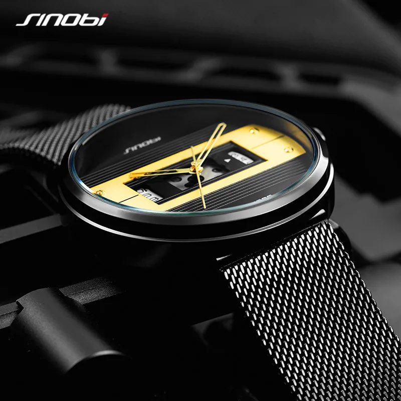 SINOBI уникальные спортивные часы с большим циферблатом модные открытые мужские